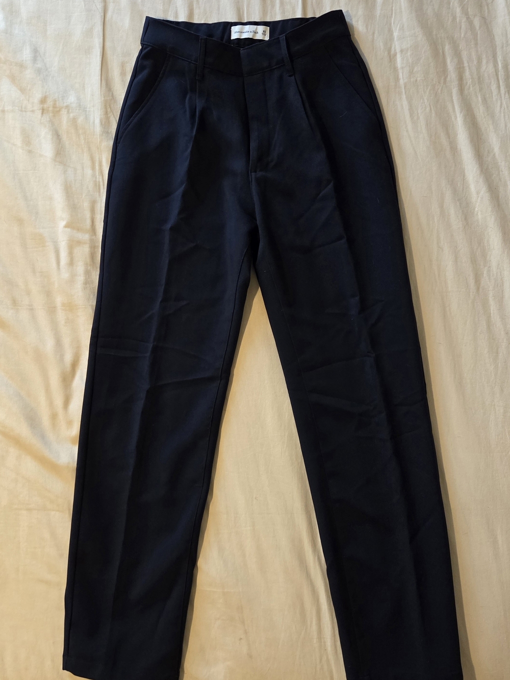 Women's Abercrombie & Fitch Black Pleated Tailored Trousers Pants XS